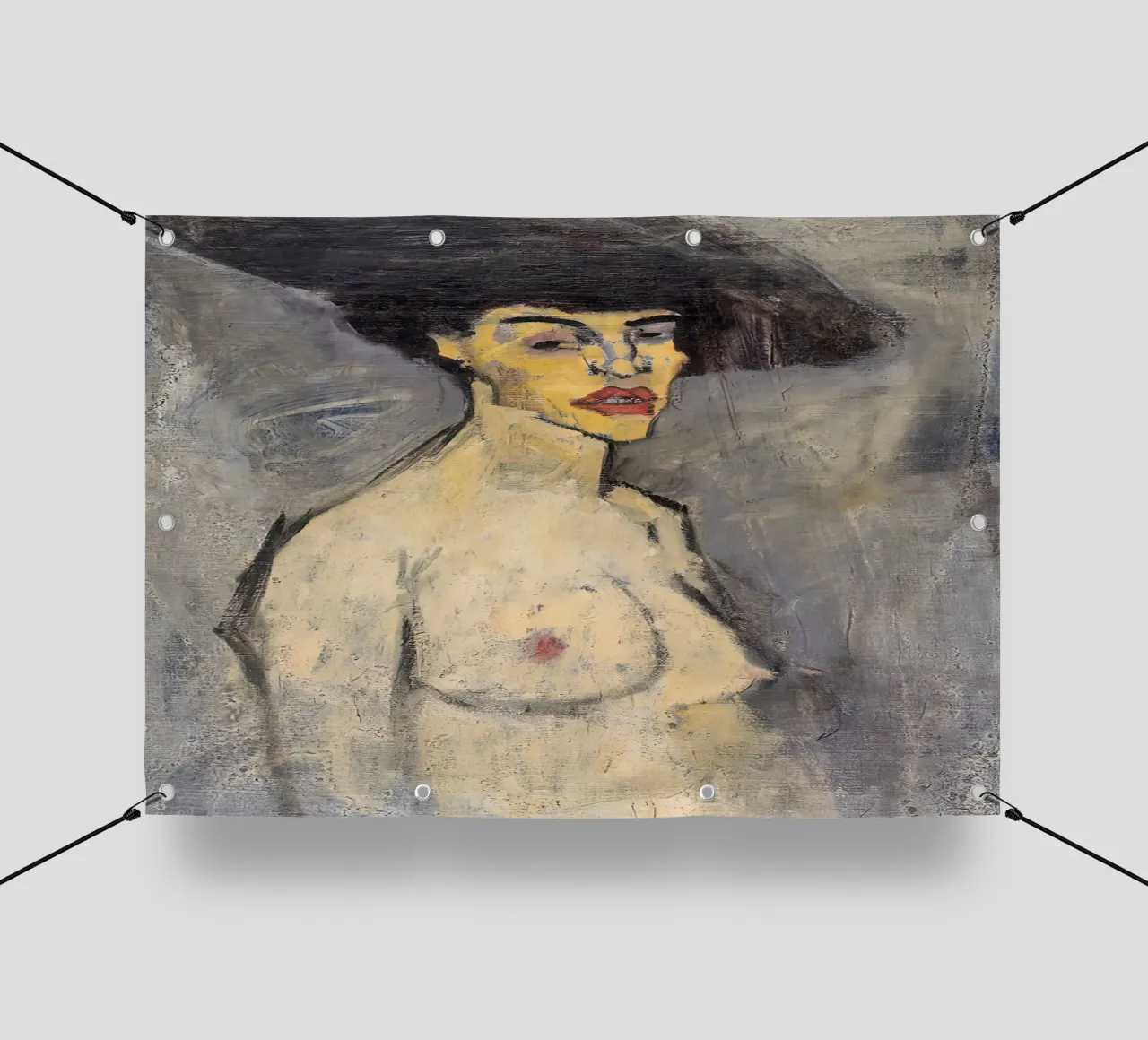 1908, Nudo con cappello Amedeo Modigliani telo in pvc da Palletolate