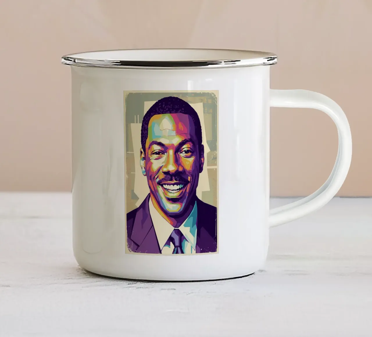 Eddie Murphy pop art tazza in smalto da Hantamrata