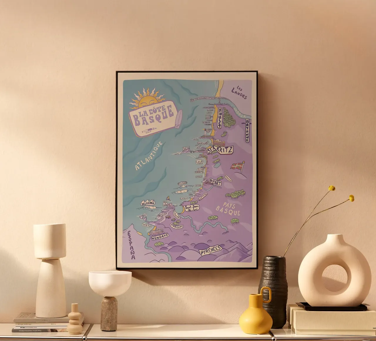Mappa dei Paesi Baschi plexiglass da Palletolate