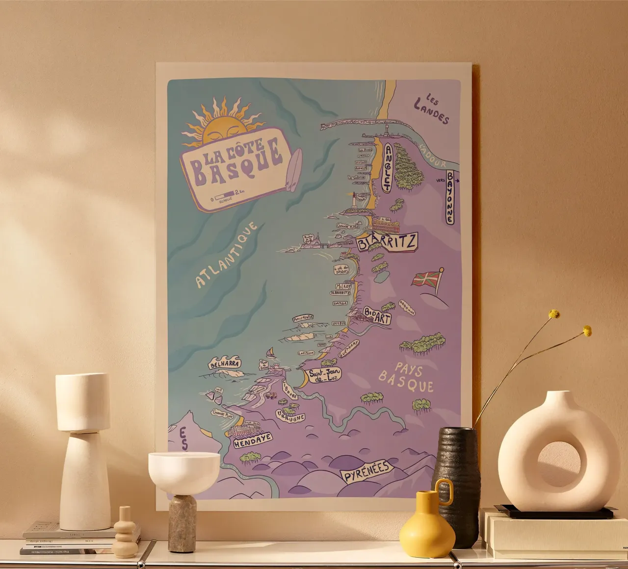 Mappa dei Paesi Baschi plexiglass da Palletolate