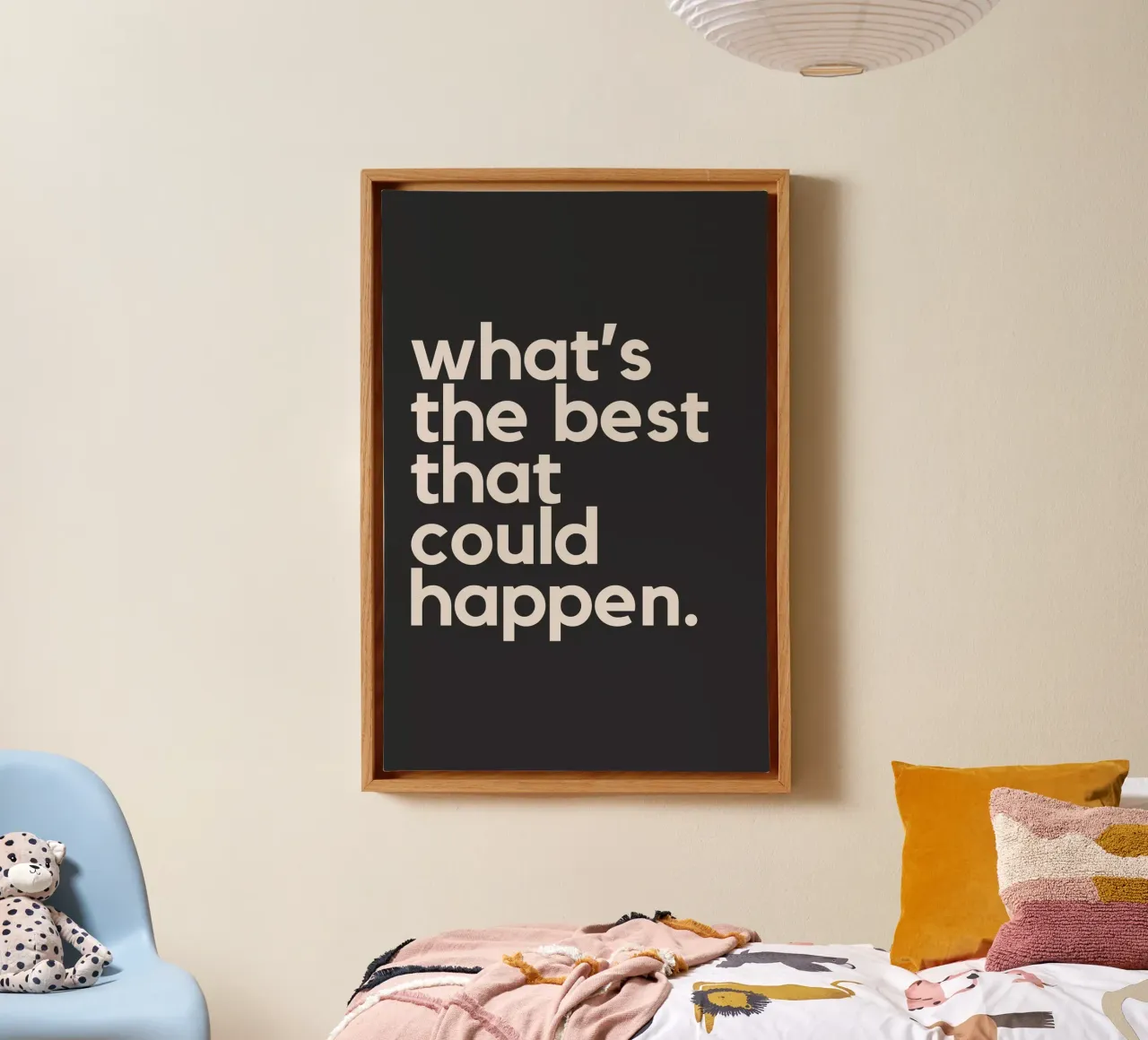 What's The Best That Could Happen tela con Cornice a cassetta da Mottos by Sinan Saydik
