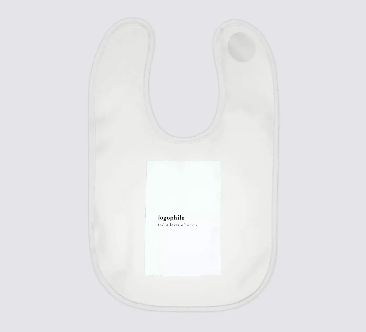 Logophile baby bib by Studio One