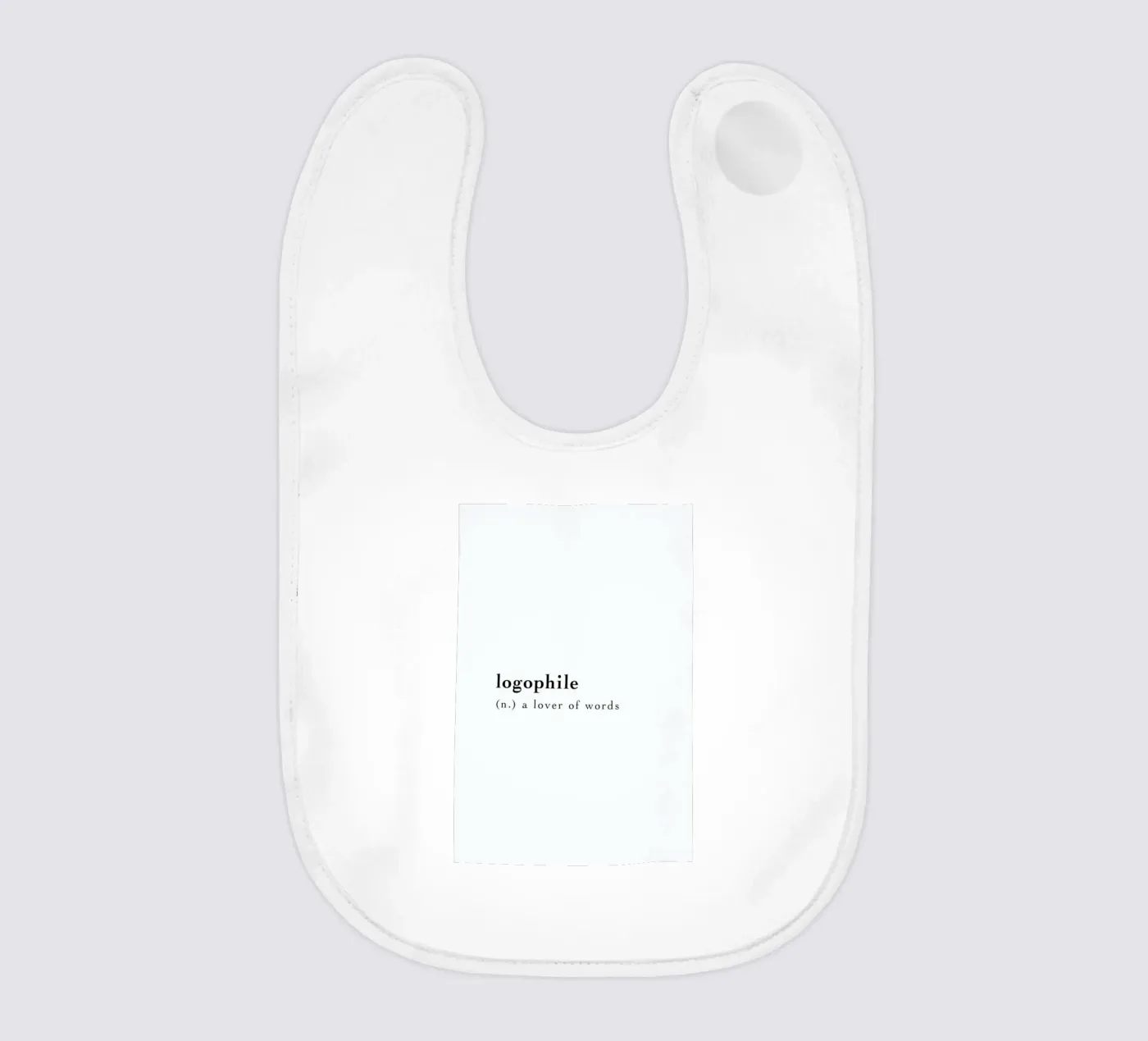 Logophile baby bib by Studio One