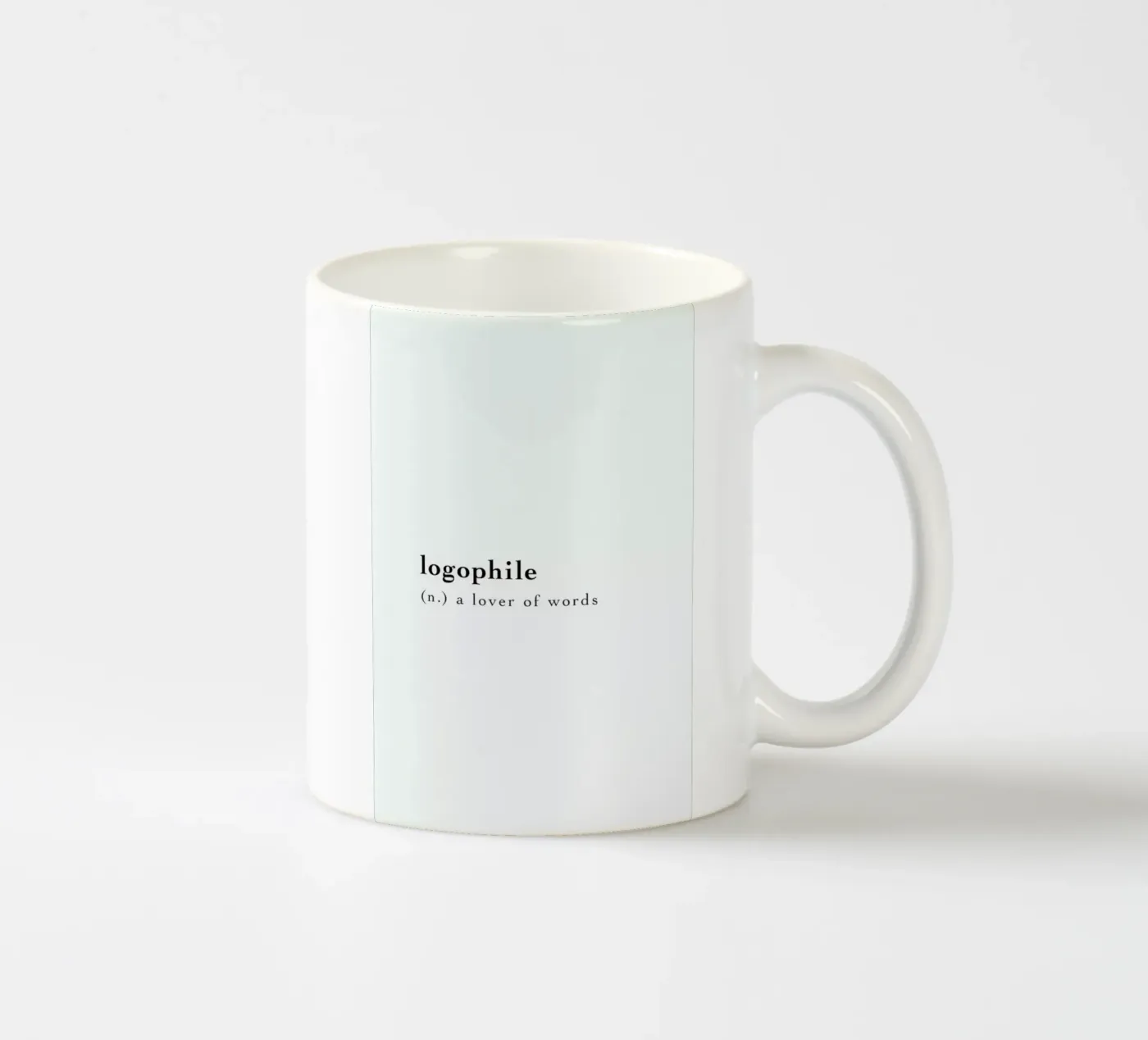 Logophile ceramic mug by Studio One