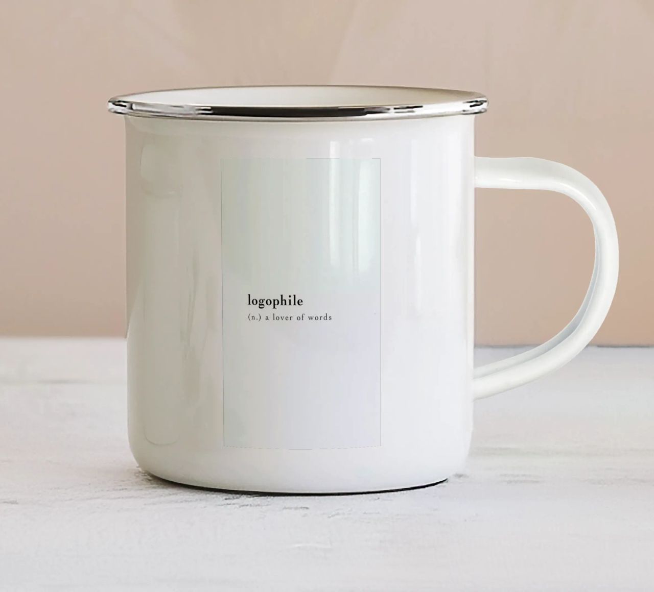 Logophile tazza in smalto da Studio One