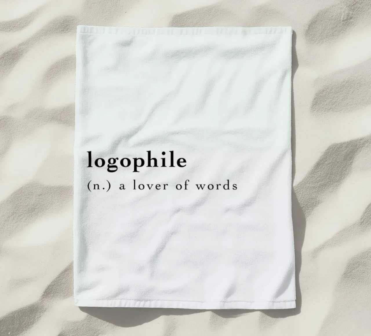 Logophile beach towel by Studio One