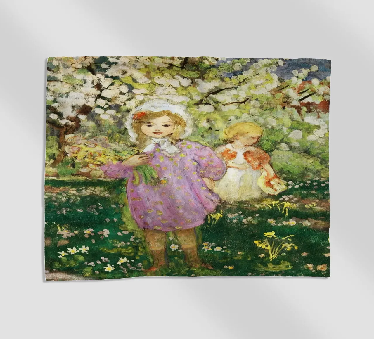 Bambini in un frutteto in fiore telo mare da Joan