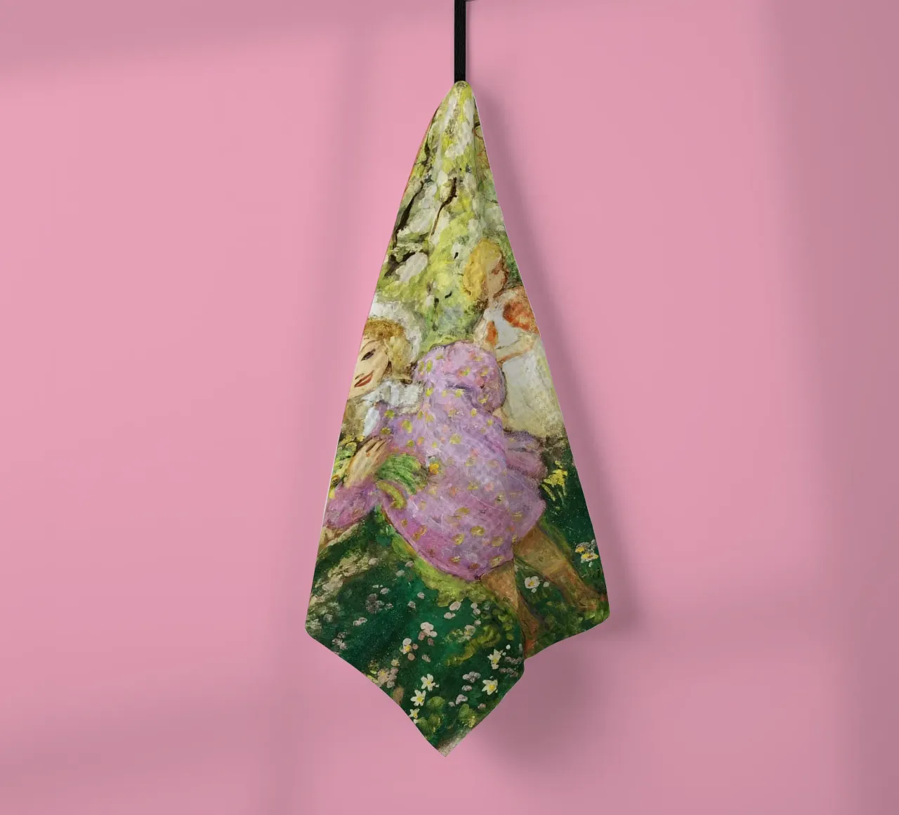 Bambini in un frutteto in fiore canovaccio da cucina da Joan