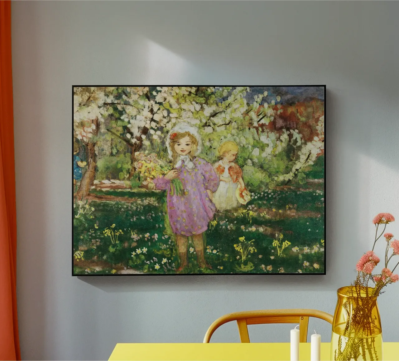 Bambini in un frutteto in fiore plexiglass da Joan