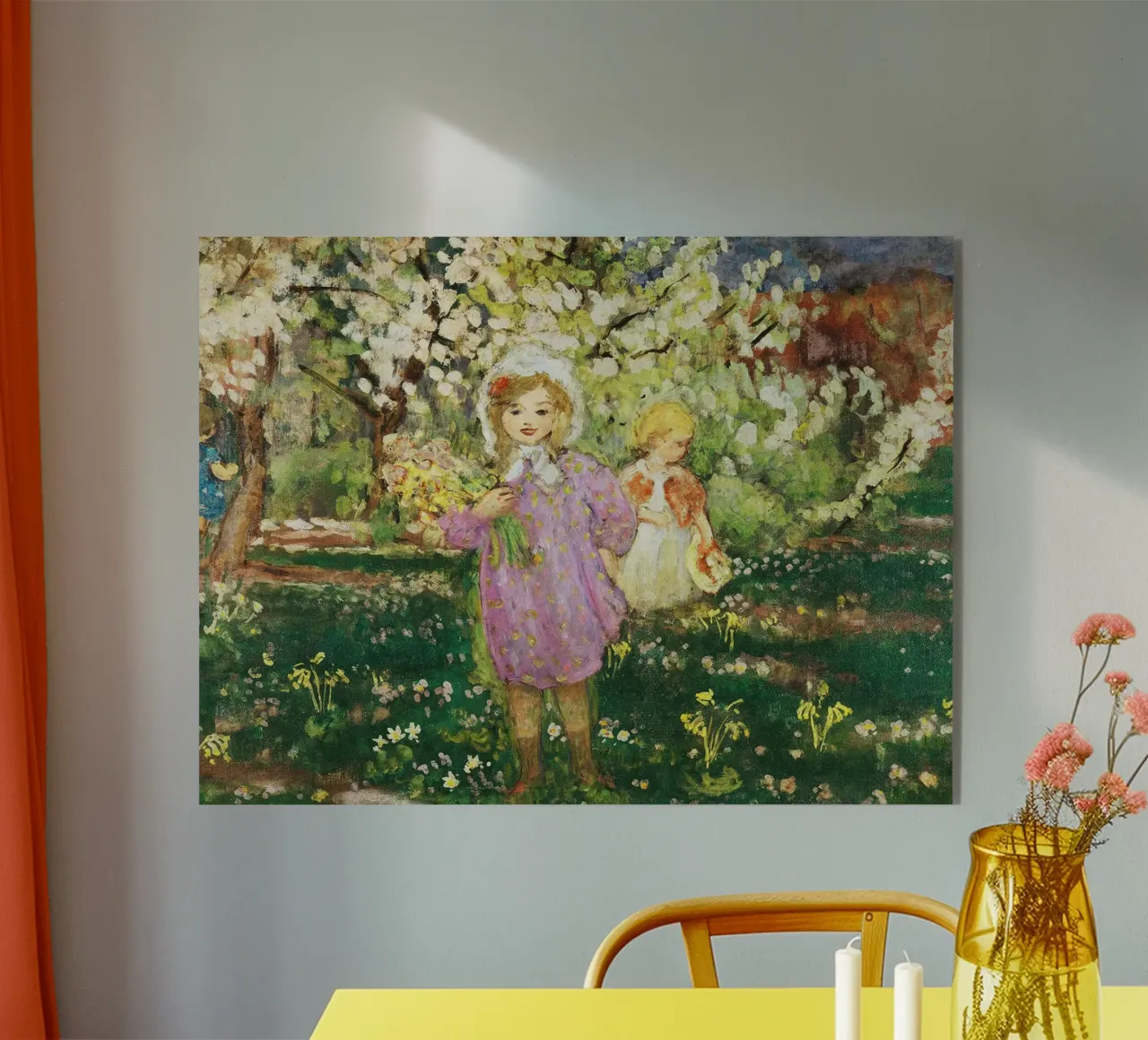Bambini in un frutteto in fiore plexiglass da Joan