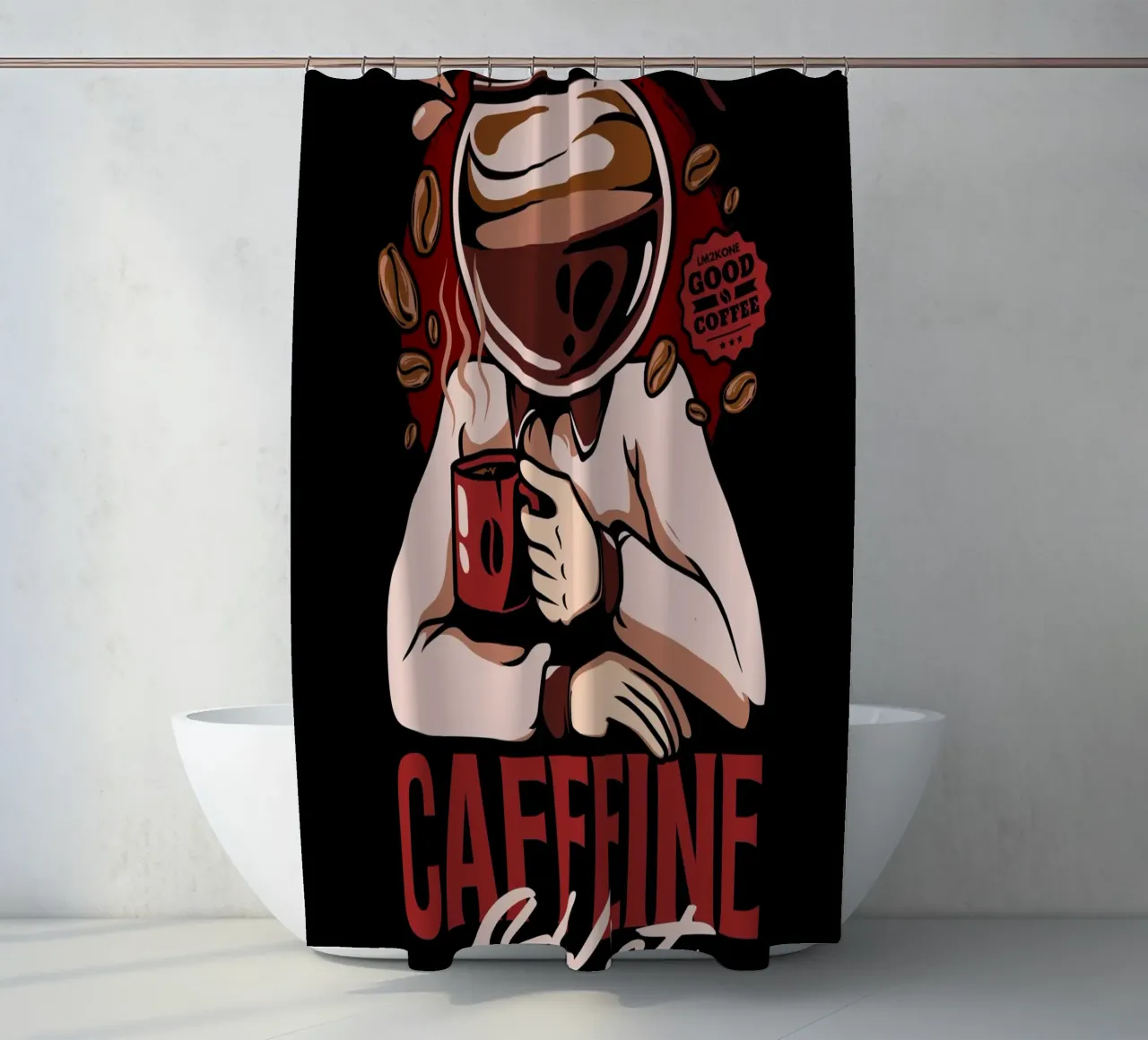 Caffeine Addict Duschvorhang von LM2KONE
