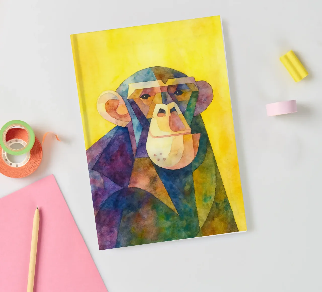 monkey abstract drawing notebook by bougenfille