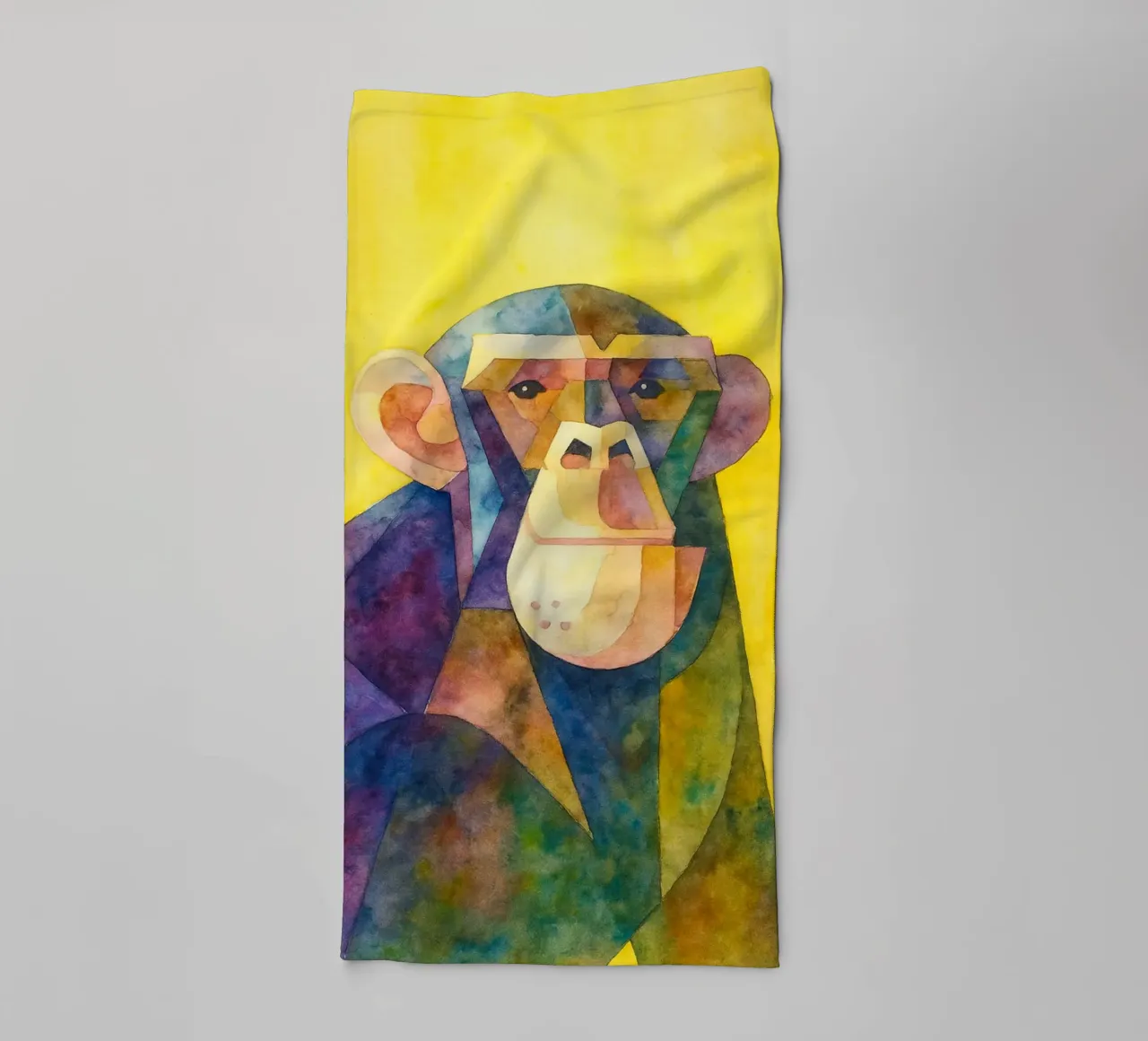 monkey abstract drawing towel by bougenfille