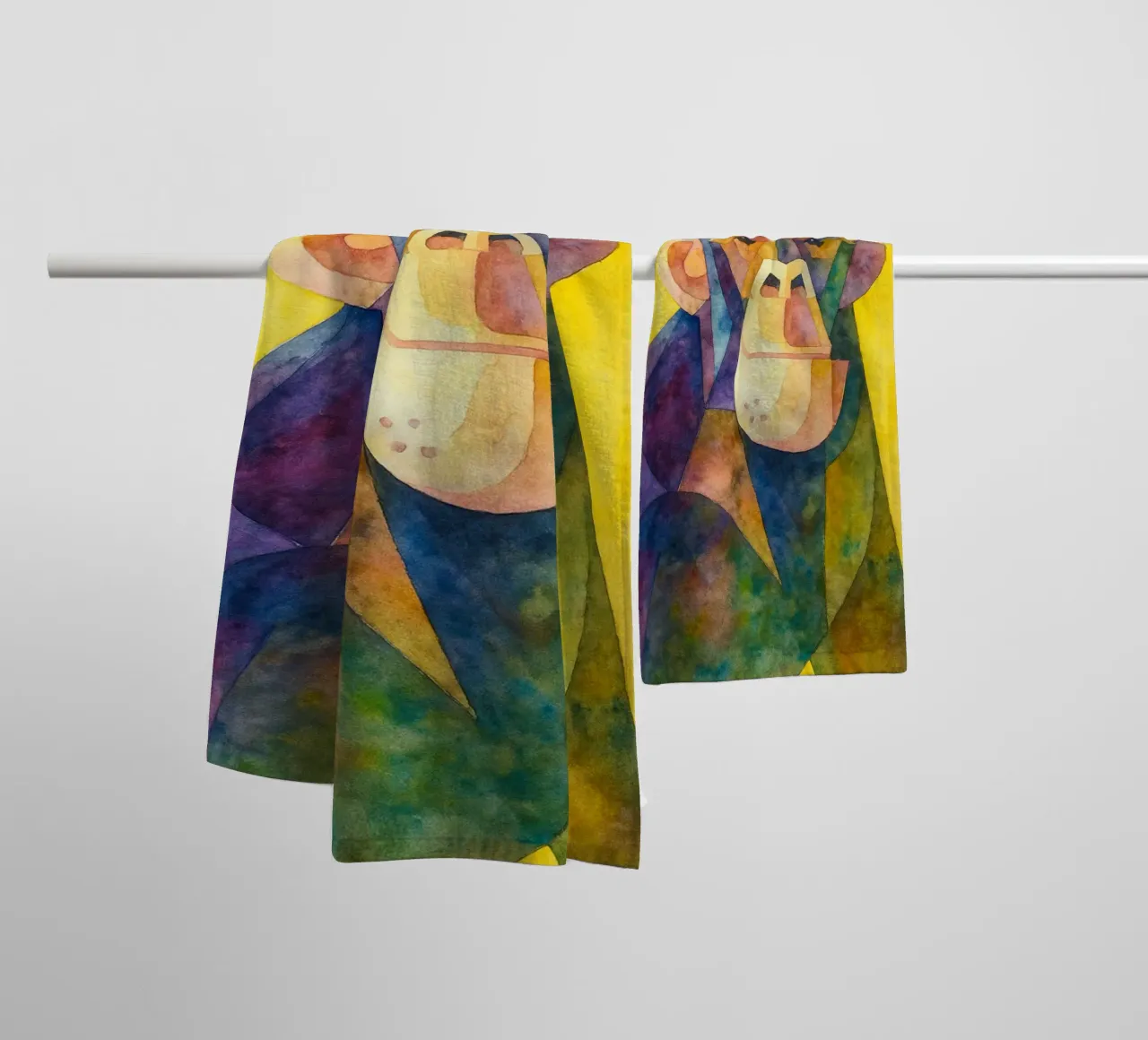 monkey abstract drawing towel by bougenfille