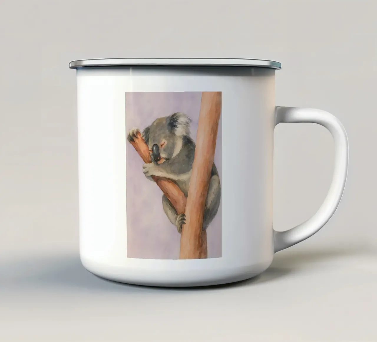 koala abstracte tekening emaille mok van bougenfille