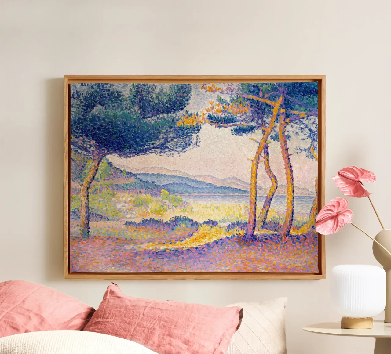 Pijnbomen langs de kust canvas van Olivia