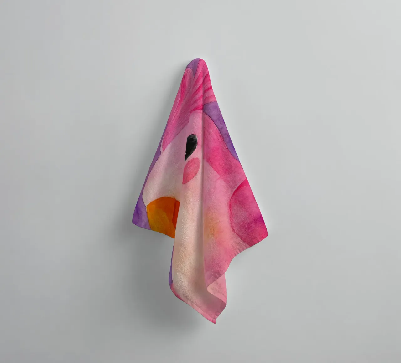 parrot abstract drawing towel by bougenfille