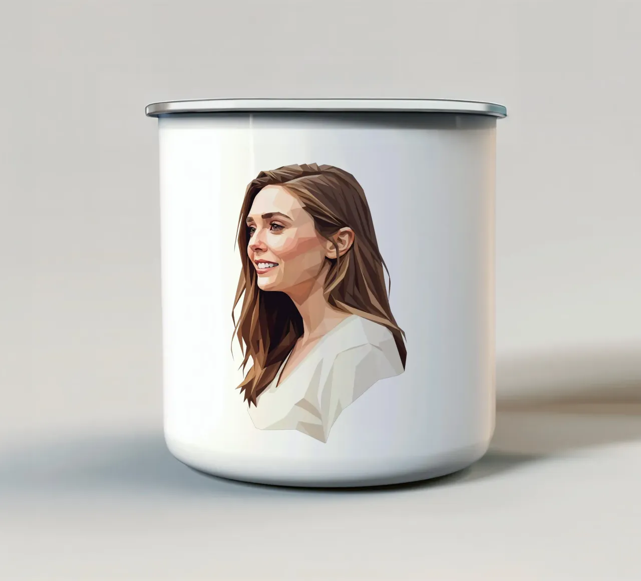 Elizabeth Olsen Lowpoly tazza in smalto da Low Profile