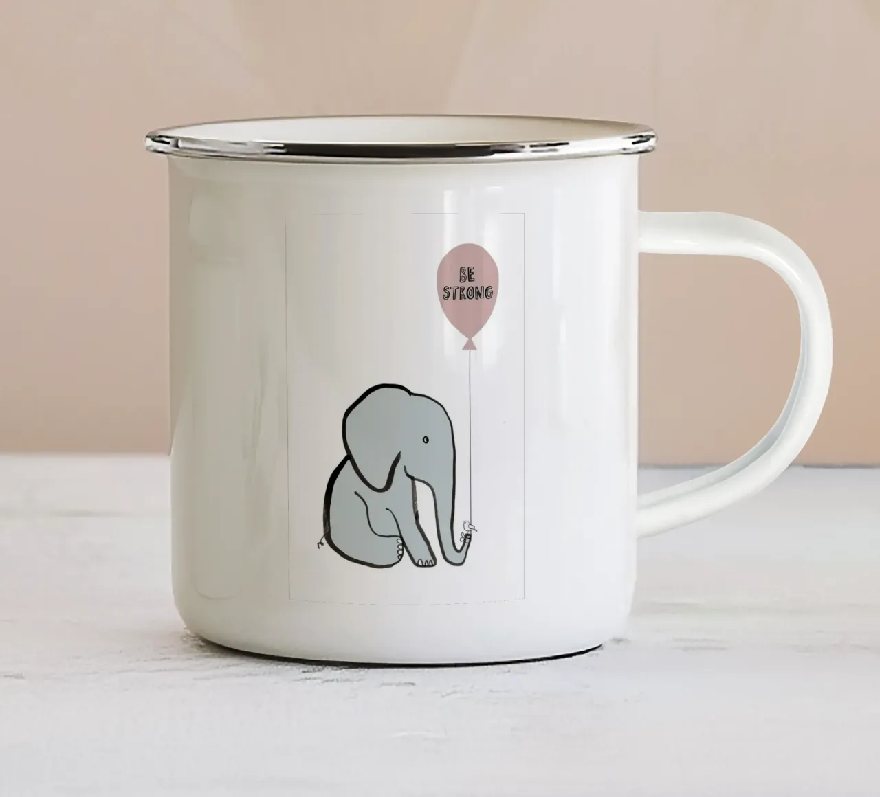 Be Strong Elephant tazza in smalto da estelle bard