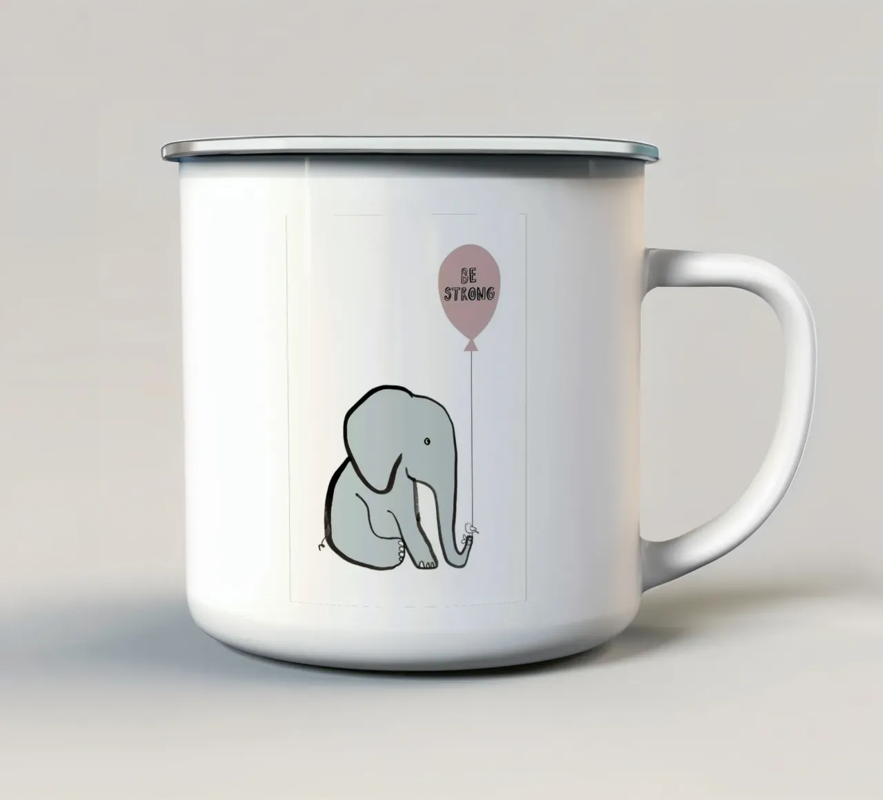 Be Strong Elephant tazza in smalto da estelle bard