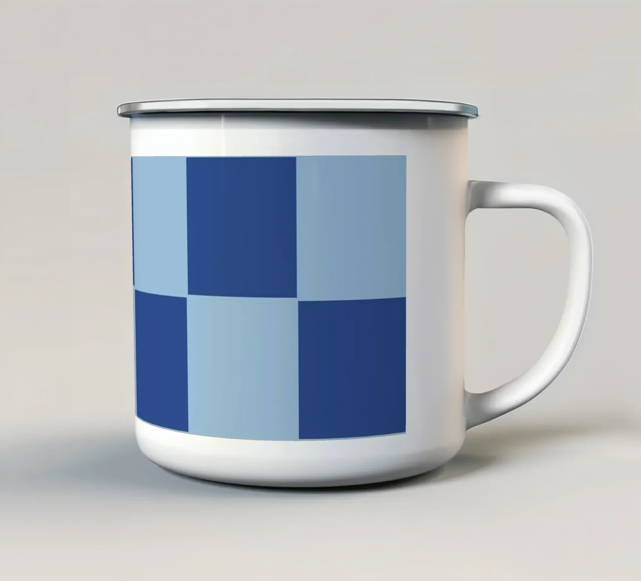 Blue bold eclectic checks tazza in smalto da TijanaArtStudio88