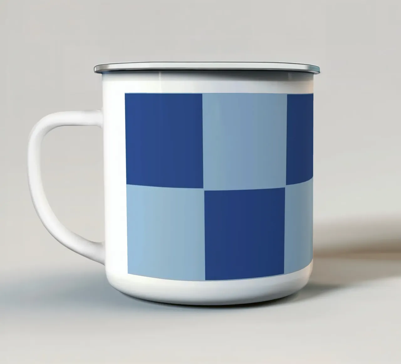 Blue bold eclectic checks tazza in smalto da TijanaArtStudio88