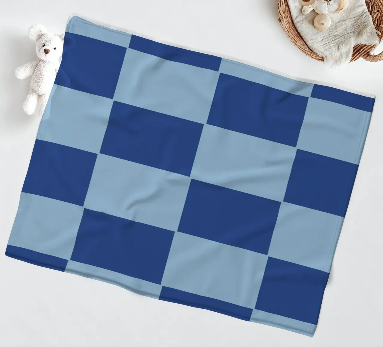 Blue bold eclectic checks coperta in pile da TijanaArtStudio88
