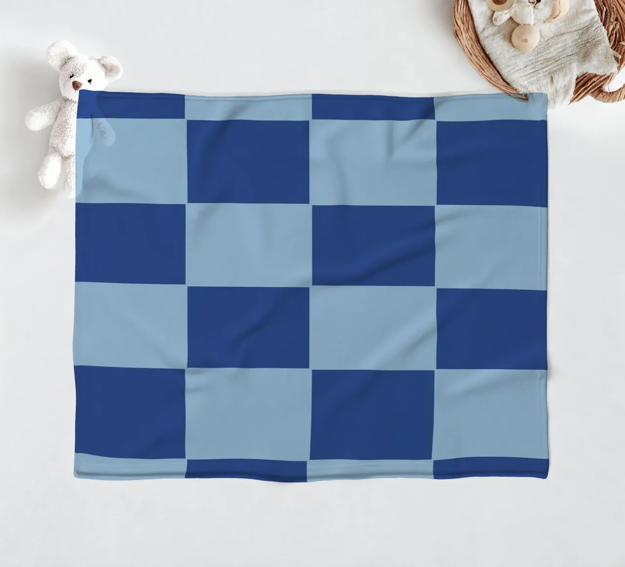 Blue bold eclectic checks coperta in pile da TijanaArtStudio88
