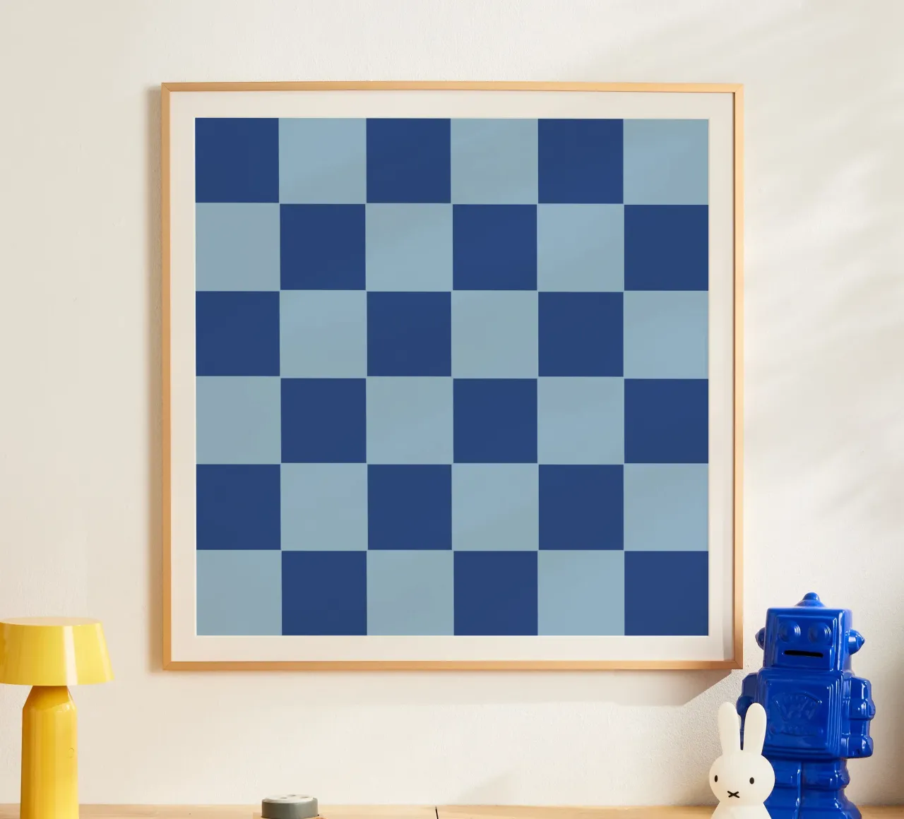 Blue bold eclectic checks carta hahnemühle da TijanaArtStudio88