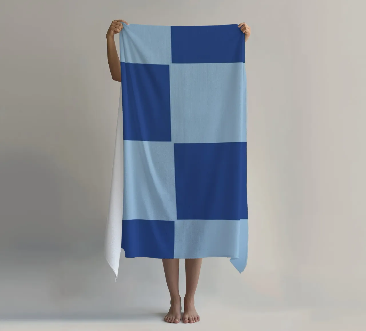 Blue bold eclectic checks telo mare da TijanaArtStudio88