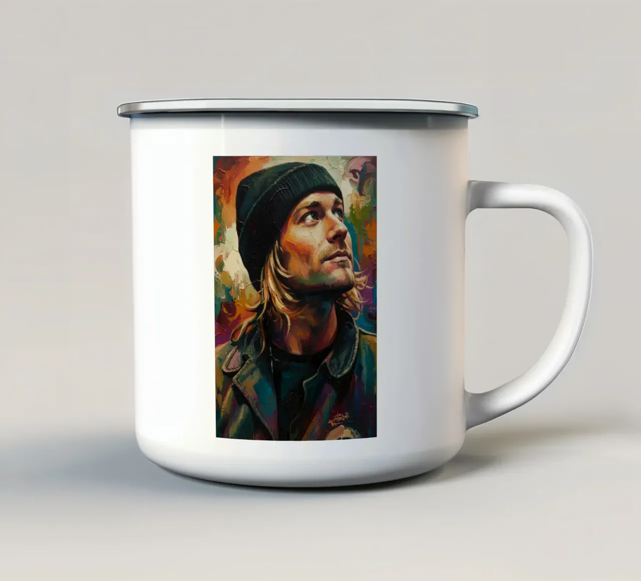 Kurt Cobain pittura astratta tazza in smalto da Lembayung art