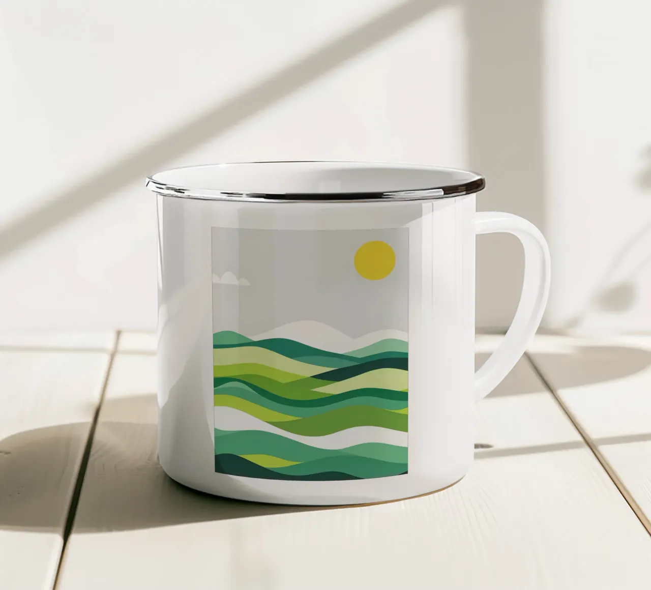 Colline di orizzonte stratificate tazza in smalto da LIFESTYLE OBJECTS