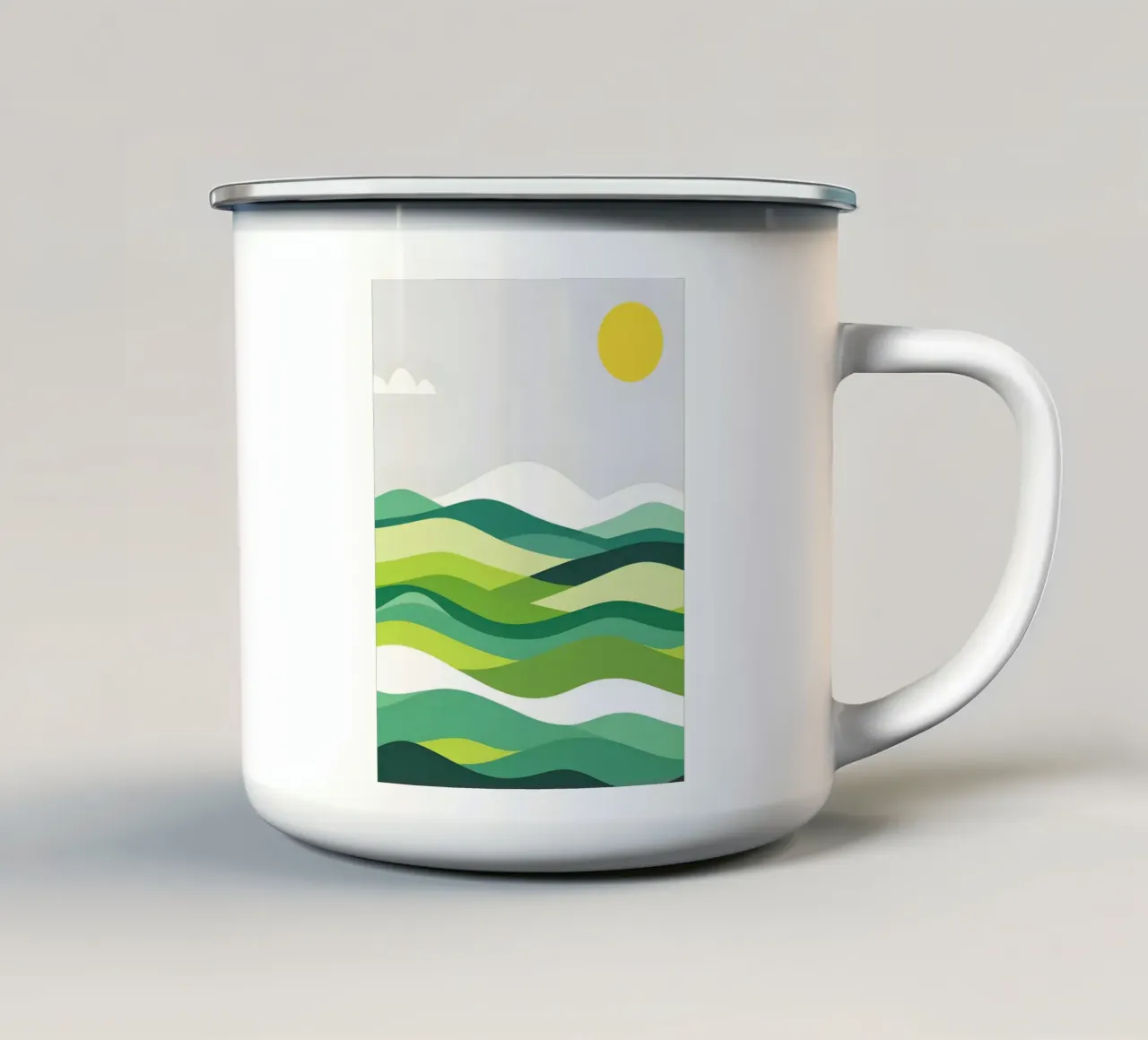 Colline di orizzonte stratificate tazza in smalto da LIFESTYLE OBJECTS