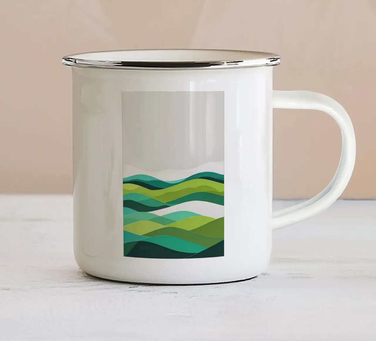 Colline di orizzonte stratificate tazza in smalto da LIFESTYLE OBJECTS