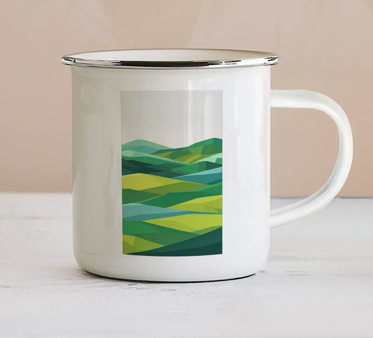 Colline di orizzonte stratificate tazza in smalto da LIFESTYLE OBJECTS