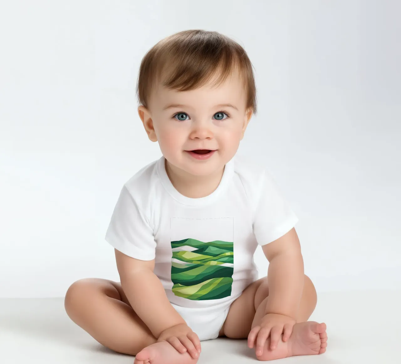 Colline di orizzonte stratificate body neonato maniche corte da LIFESTYLE OBJECTS