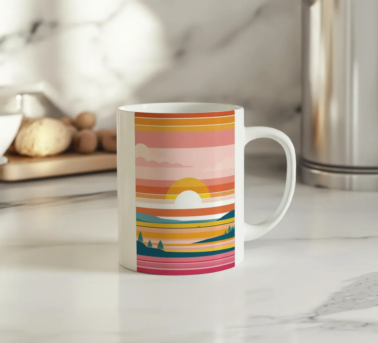 Bande di colore del tramonto tazza in ceramica da LIFESTYLE OBJECTS