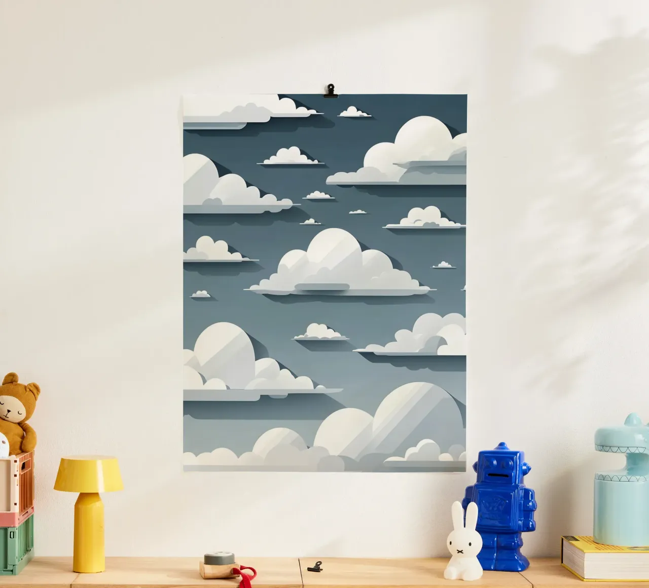 Wolkensilhouetten poster van LIFESTYLE OBJECTS