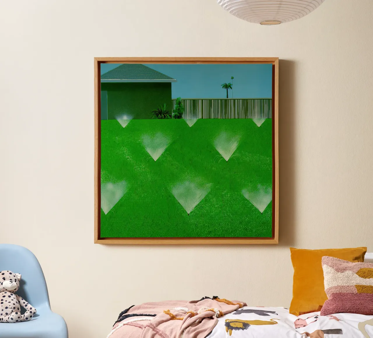 David Hockneys 1967 Un prato viene cosparso di pioggia tela da Palletolate