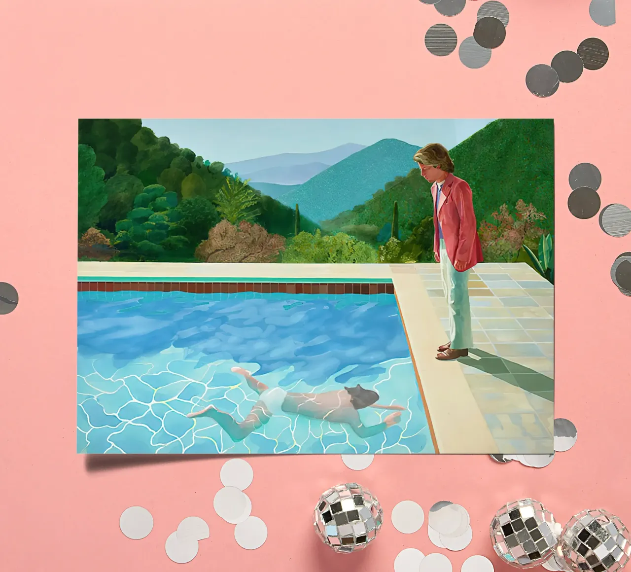 David Hockneys 1972, Pool with Two Figures sticker sheet by Palletolate