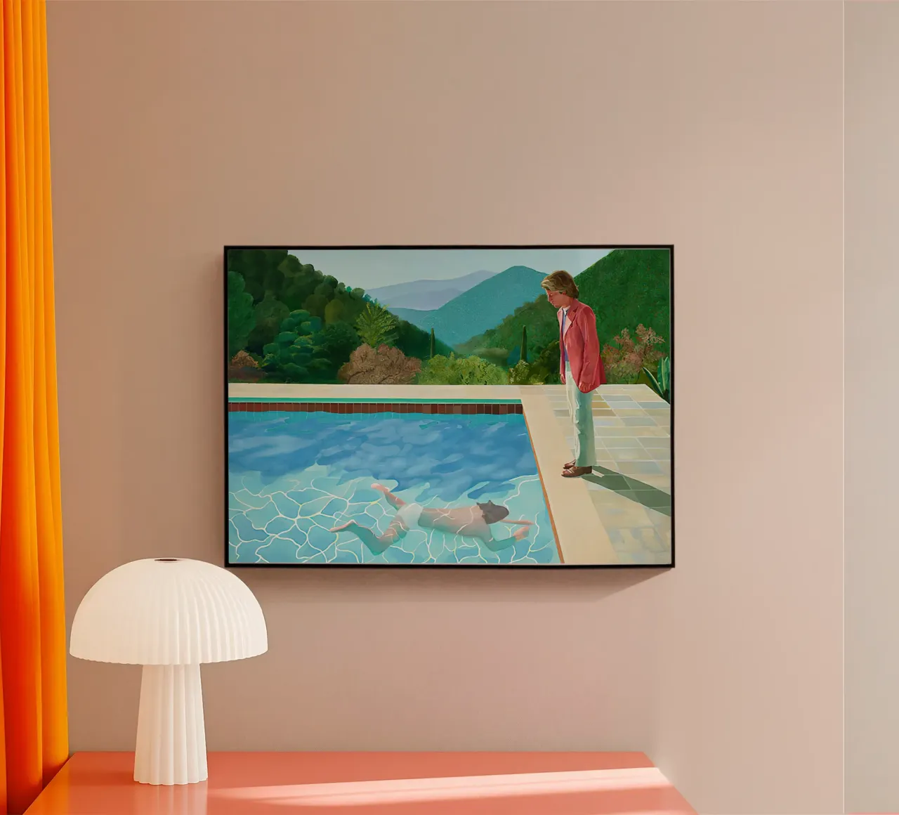 David Hockneys 1972, Piscina con due figure plexiglass da Palletolate