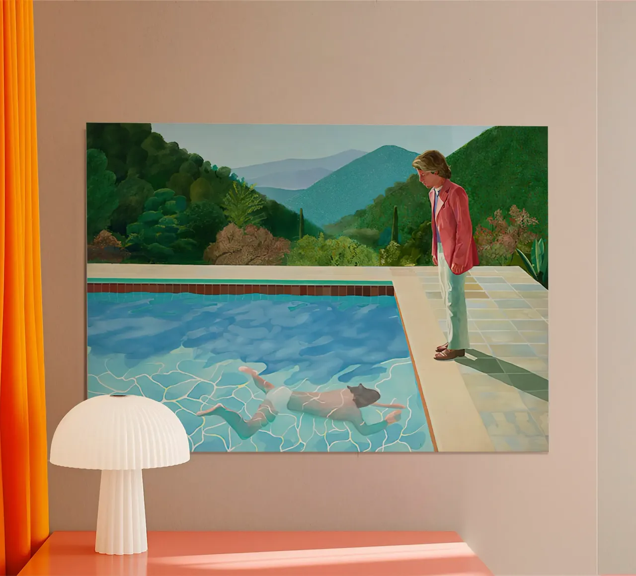 David Hockneys 1972, Piscina con due figure carta hahnemühle da Palletolate