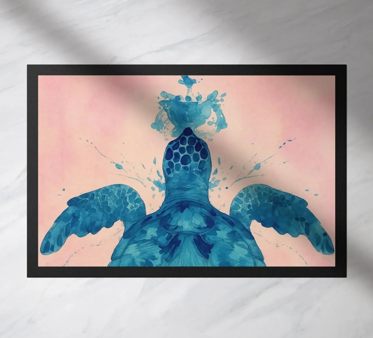 turtle abstract drawing doormat by bougenfille