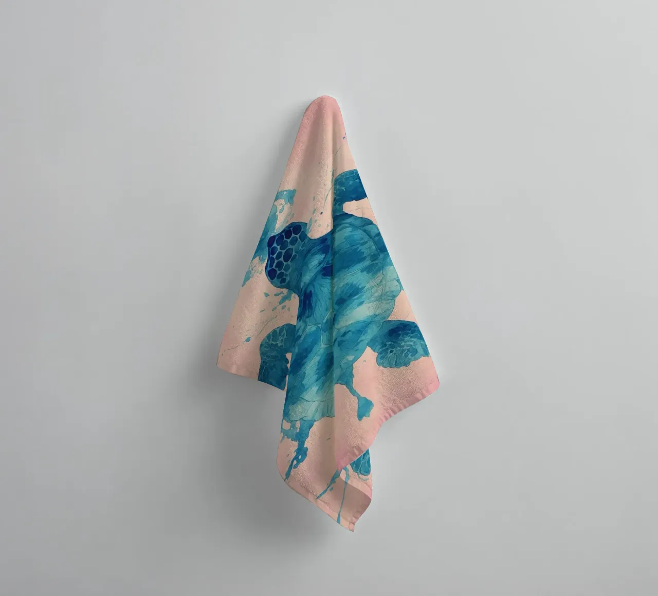 turtle abstract drawing towel by bougenfille