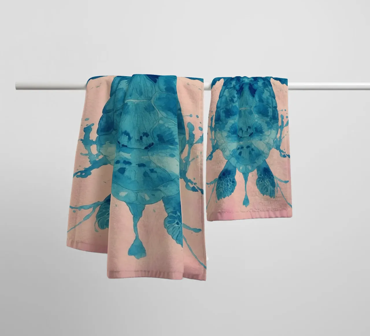turtle abstract drawing towel by bougenfille