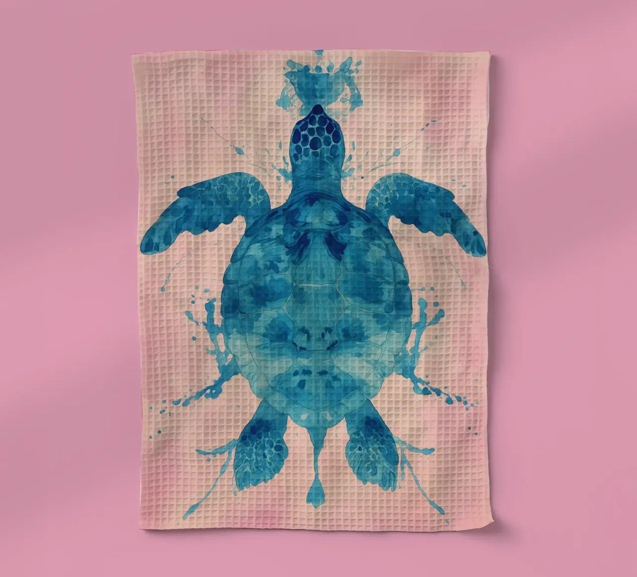 turtle abstract drawing tea towel by bougenfille