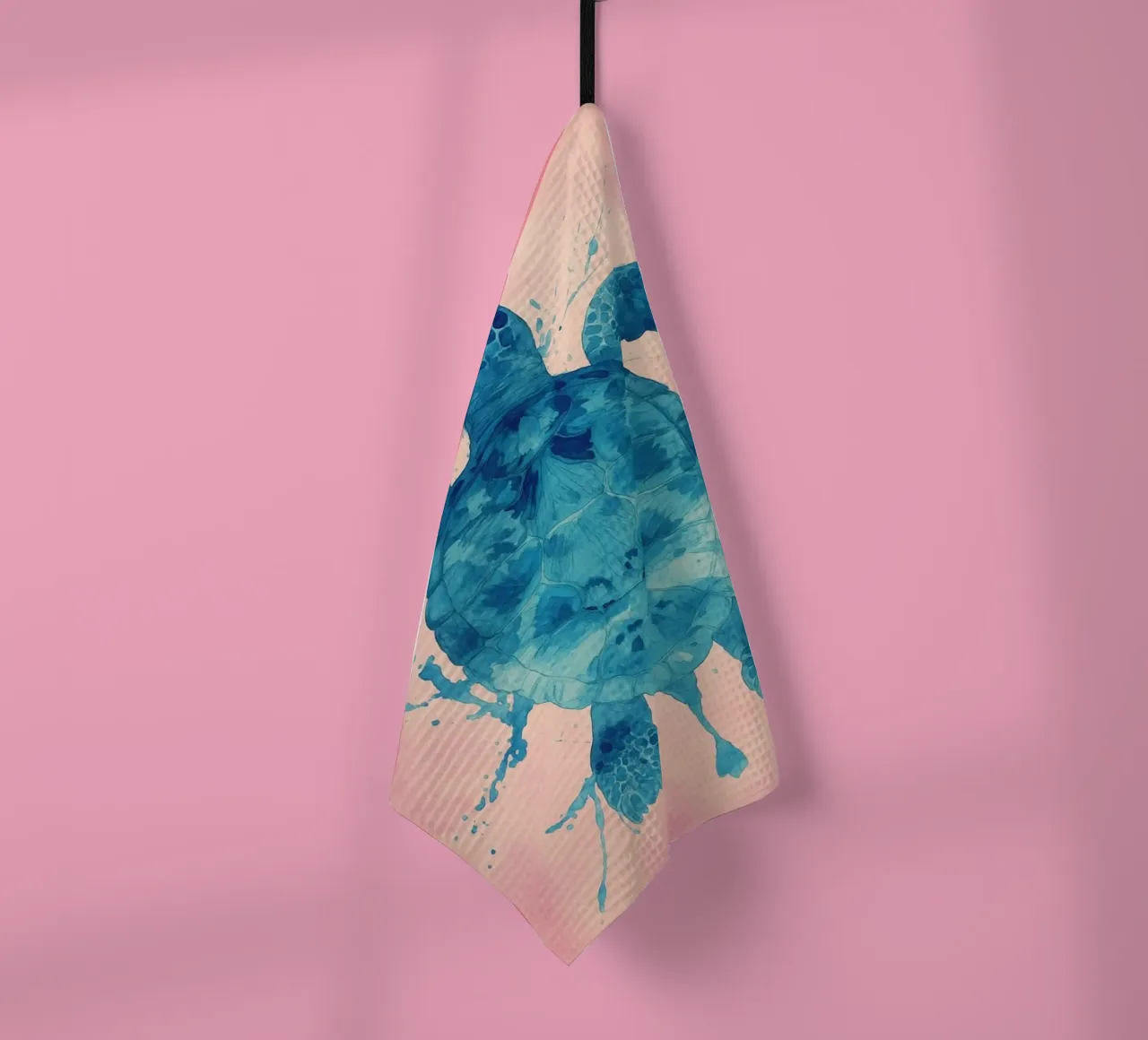 turtle abstract drawing tea towel by bougenfille