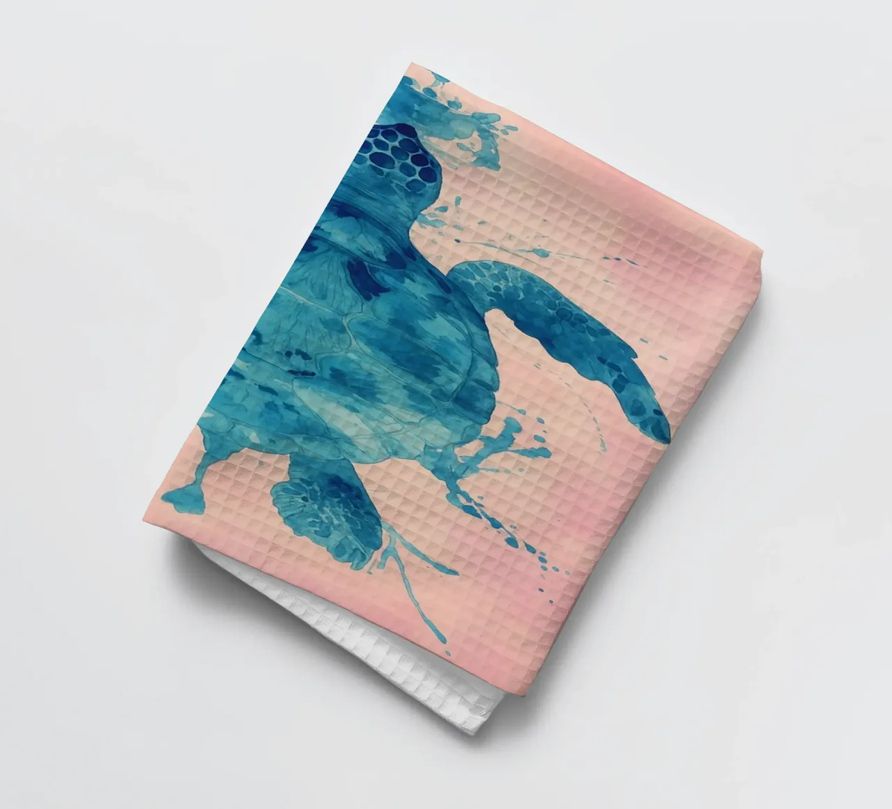 turtle abstract drawing tea towel by bougenfille