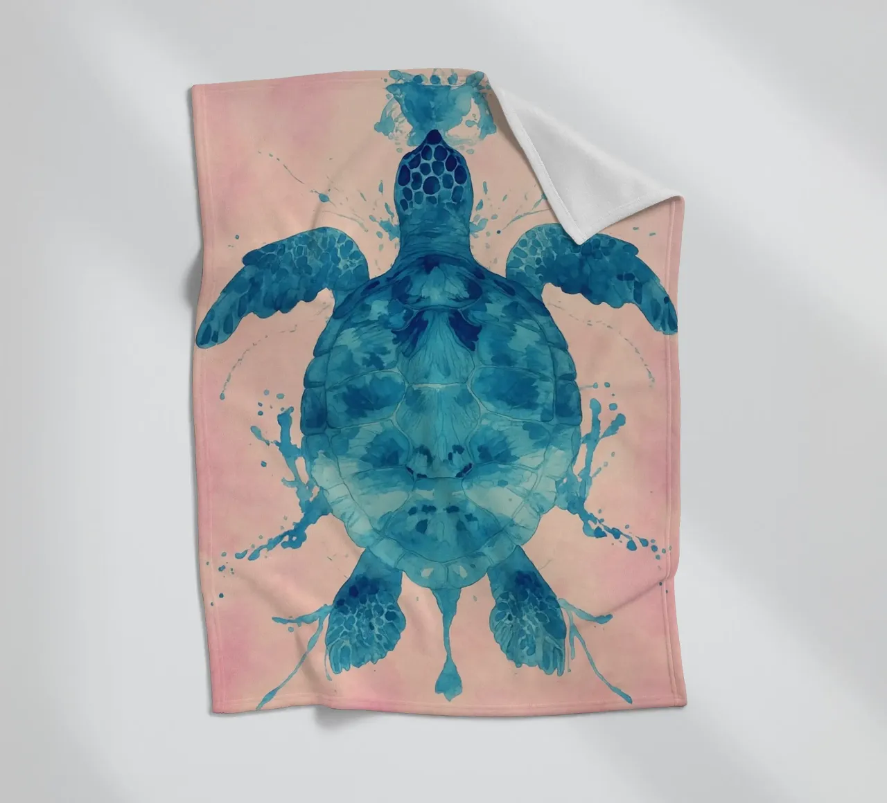 turtle abstract drawing fleece blanket by bougenfille