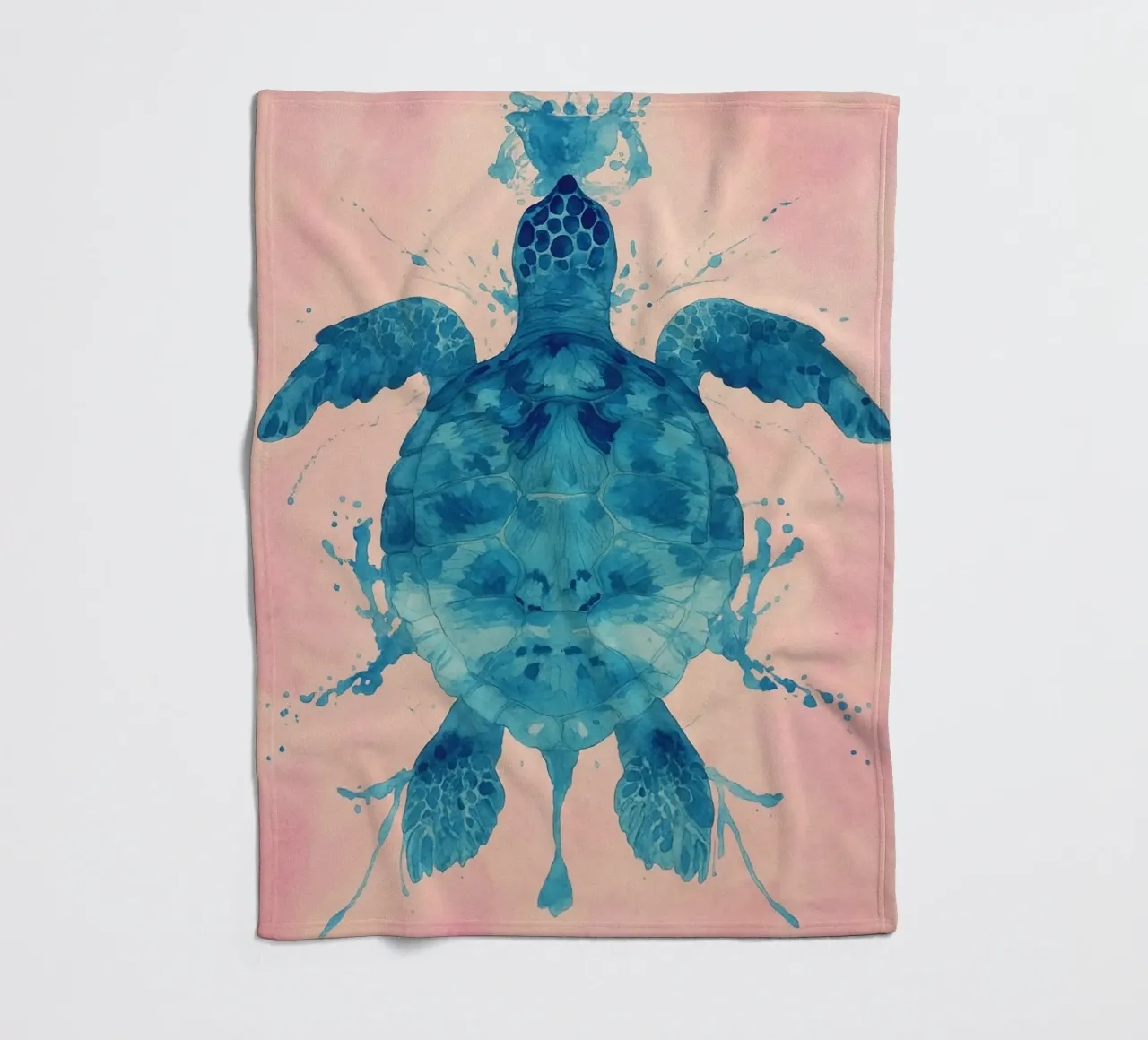 turtle abstract drawing fleece blanket by bougenfille